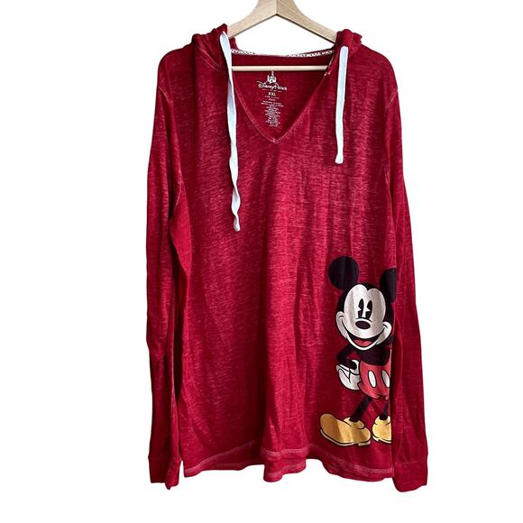 Disney Tops - Disney Parks mickey mouse oversized red pullover hoodie women's size XXL top